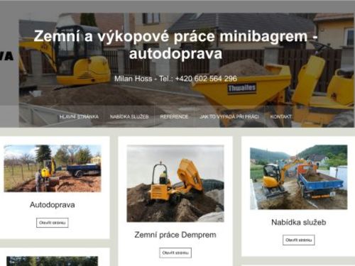 Zemní a výkopové práce Milan Hoss