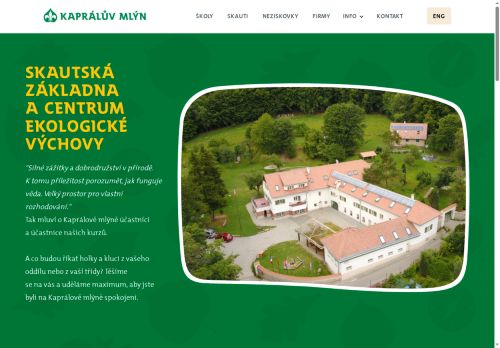 Junák - český skaut, Kaprálův mlýn, z. s. nabízí práci na pozici Kuchař / kuchařka v obci Ochoz u Brna