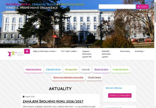 Mateřská škola, základní škola a praktická škola Ivančice, příspěvková organizace nabízí práci na pozici Učitel / učitelka MŠ v obci Ivančice