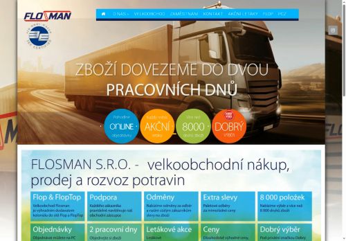 Webové stránky FLOSMAN s.r.o., Sedlčany