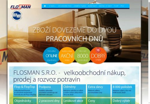 Webové stránky FLOSMAN s.r.o., Sedlčany
