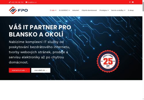 FPO s.r.o. nabízí práci na pozici senior technik internetu (m/ž) v obci Blansko
