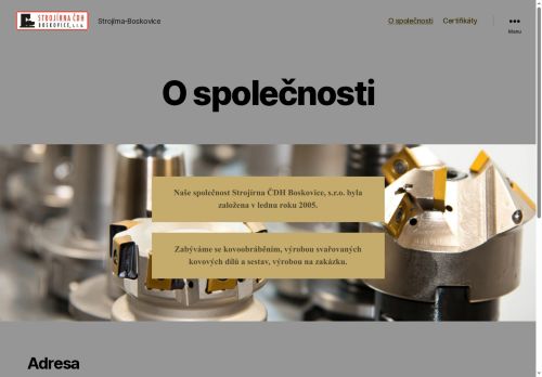 Webové stránky STROJÍRNA ČDH BOSKOVICE, s.r.o., Boskovice
