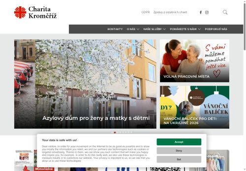 Webové stránky Charita Kroměříž, Cetechovice