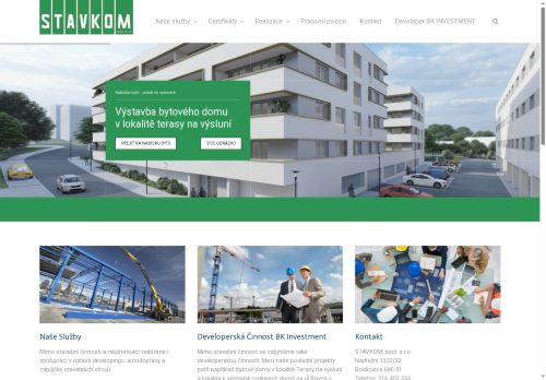 Webové stránky STAVKOM, spol. s r.o., Boskovice