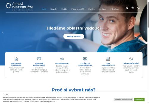 Webové stránky Česká distribuční k.s., Kolín