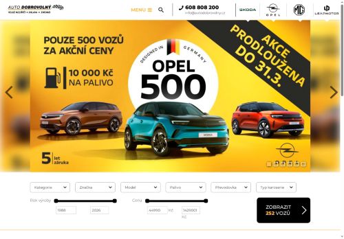 Webové stránky AUTO DOBROVOLNÝ V.M. s.r.o., Znojmo