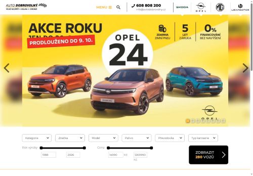 Webové stránky AUTO DOBROVOLNÝ V.M. s.r.o., Velké Meziříčí