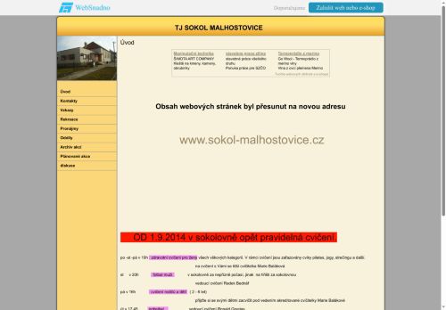 Zobrazit webové stránky TJ Sokol Malhostovice