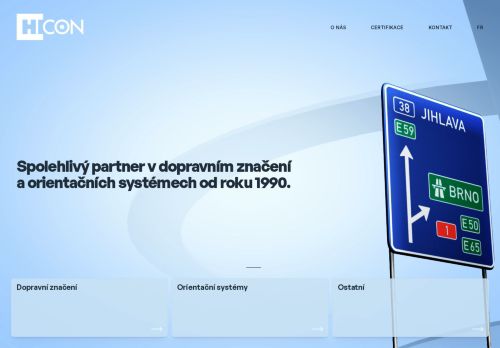 Webové stránky HICON-dopravní značení, s.r.o., Brno