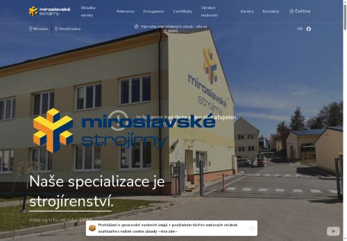 Webové stránky Miroslavské strojírny, s.r.o., Miroslav
