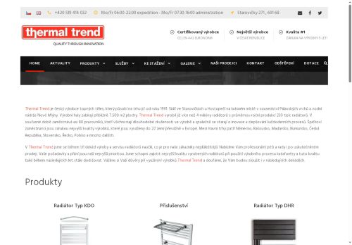 THERMAL TREND spol. s r.o. nabízí práci na pozici KOVODĚLNÍK/ KOVODĚLNICE v obci Starovičky