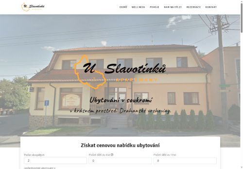 Zobrazit webové stránky Apartmány U Slavotínků v Olšanech