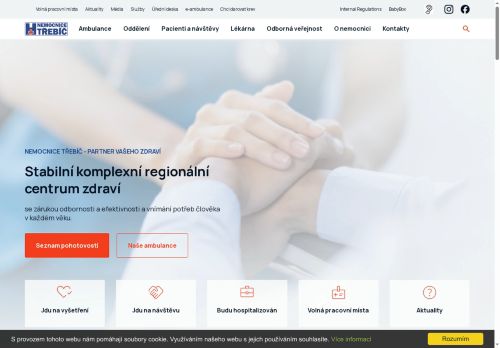 Webové stránky Nemocnice Třebíč, příspěvková organizace, Třebíč