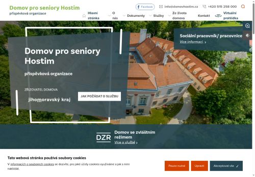 Webové stránky Domov pro seniory Hostim, příspěvková organizace, Hostim