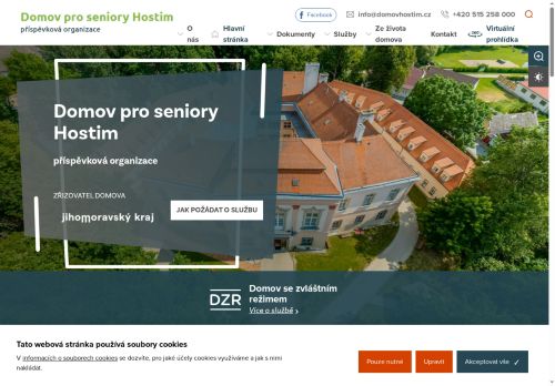 Webové stránky Domov pro seniory Hostim, příspěvková organizace, Hostim