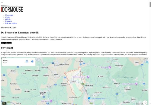 Zobrazit webové stránky DORMOUSE, s.r.o. - Ubytovna Kord