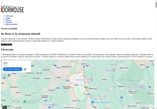 Zobrazit webové stránky DORMOUSE, s.r.o. - Ubytovna Kord