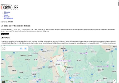 Zobrazit webové stránky DORMOUSE, s.r.o. - Ubytovna Kord