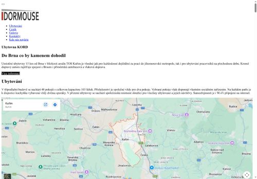 Zobrazit webové stránky DORMOUSE, s.r.o. - Ubytovna Kord