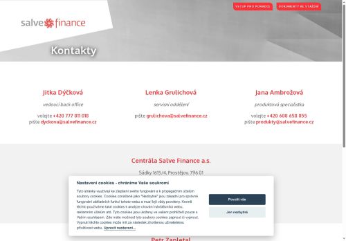 Zobrazit webové stránky Salve Finance, a.s.