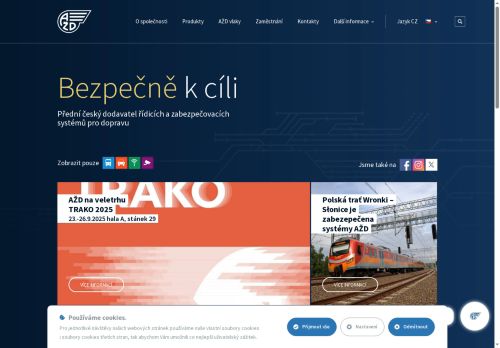Webové stránky AŽD Praha s.r.o., Kolín