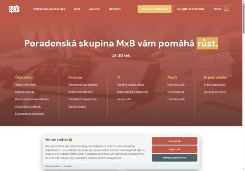 Webové stránky MxB účto s.r.o., Blansko