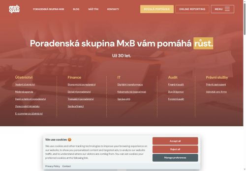 Webové stránky MxB účto s.r.o., Blansko
