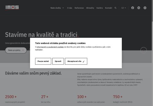 IMOS Brno, a.s. nabízí práci na pozici Stavbyvedoucí (m/ž) v obci Žďár nad Sázavou