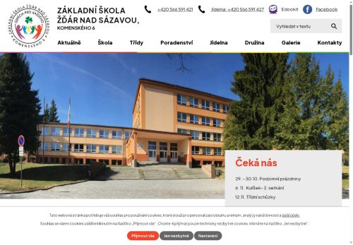 Webové stránky Základní škola Žďár nad Sázavou, Komenského 6, Žďár nad Sázavou