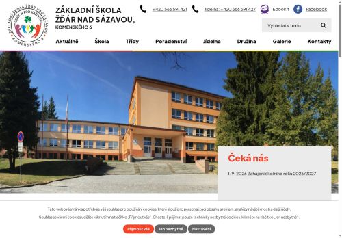 Webové stránky Základní škola Žďár nad Sázavou, Komenského 6, Žďár nad Sázavou