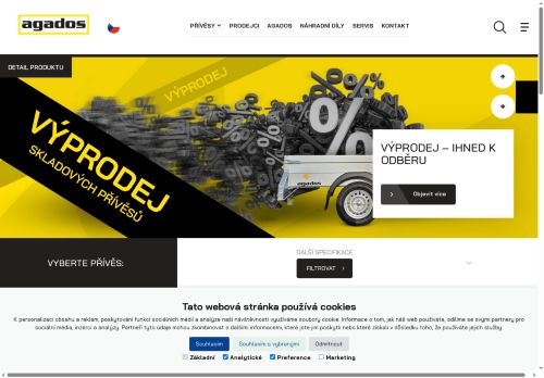 Webové stránky AGADOS, spol. s r.o., Velké Meziříčí