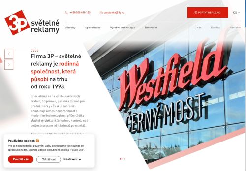 Webové stránky 3 P, spol. s r.o., Náměšť nad Oslavou