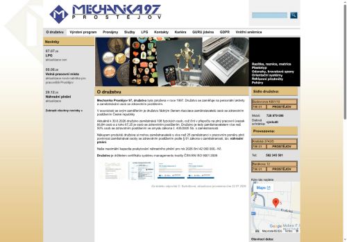 Webové stránky Mechanika Prostějov 97, družstvo, Prostějov