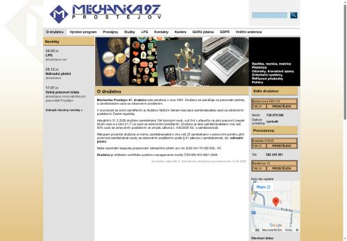 Webové stránky Mechanika Prostějov 97, družstvo, Prostějov