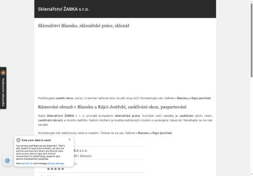 Zobrazit webové stránky Sklenářství ŽABKA s.r.o. Rájec-Jestřebí