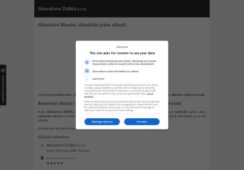 Zobrazit webové stránky Sklenářství ŽABKA s.r.o. Rájec-Jestřebí