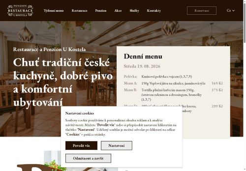 Zobrazit webové stránky Restaurace a Penzion U Kostela