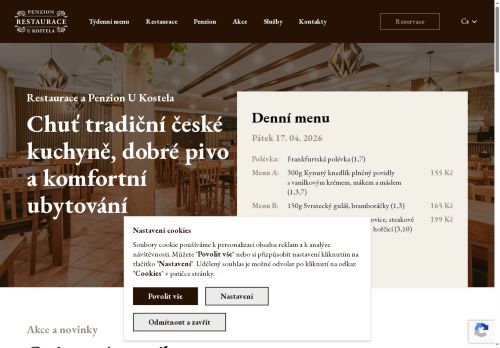 Zobrazit webové stránky Restaurace a Penzion U Kostela