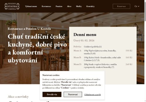 Zobrazit webové stránky Restaurace a Penzion U Kostela