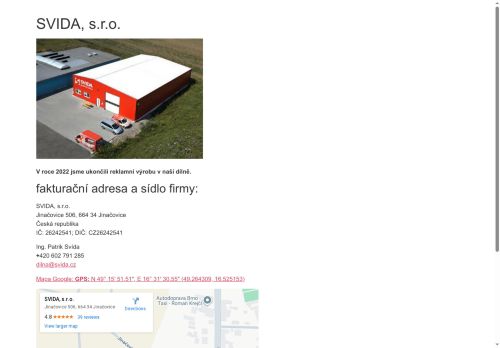 Zobrazit webové stránky SVIDA, s.r.o.