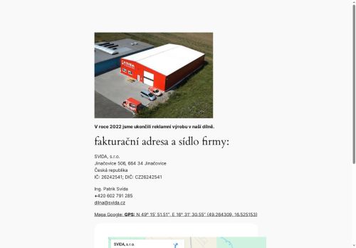 Zobrazit webové stránky SVIDA, s.r.o.