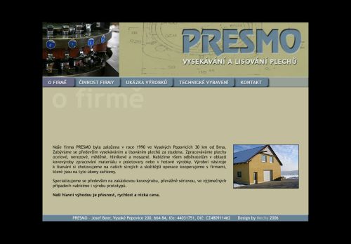 Zobrazit webové stránky Presmo - Josef Beer