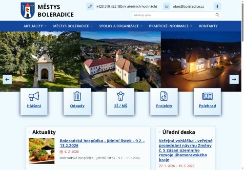 Webové stránky Základní škola a Mateřská škola Boleradice, okres Břeclav, příspěvková organizace, Boleradice