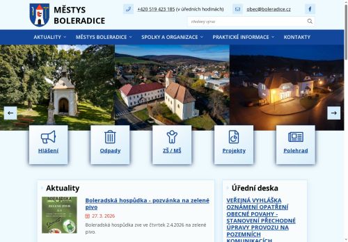 Webové stránky Základní škola a Mateřská škola Boleradice, okres Břeclav - příspěvková organizace, Boleradice