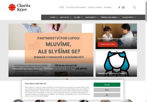 Webové stránky Charita Kyjov, Čeložnice