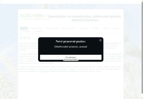 Webové stránky Agro družstvo Sebranice, Sebranice