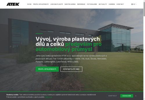 Webové stránky ATEK s.r.o., Moravská Třebová