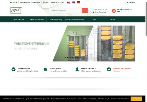 Webové stránky ABNER a.s., Moravská Třebová