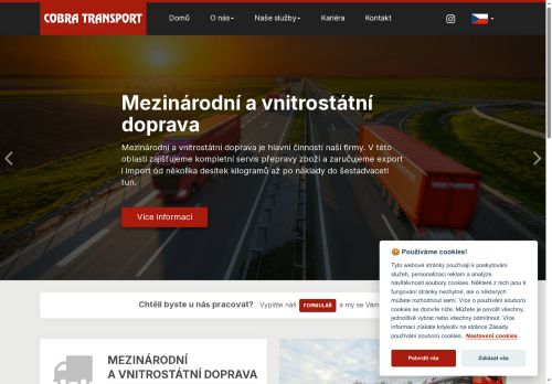 Webové stránky COBRA TRANSPORT, s.r.o., Polička